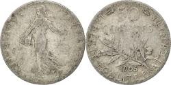 World Coins - Coin, France, Semeuse, 50 Centimes, 1905, , Silver, KM:854, Gadoury:420