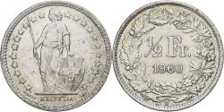 World Coins - Switzerland, 1/2 Franc, 1960, Bern, Silver, , KM:23