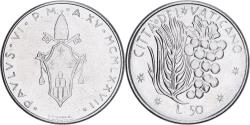 World Coins - Vatican, Paul VI, 50 Lire, 1977 - Anno XV, Roma, BU, , Stainless Steel