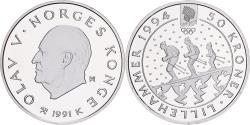 World Coins - Norway, Olav V, 50 Kroner, 1991, Kongsberg, Silver, , KM:431