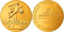 World Coins - France, Token, Chambre de Commerce et d'Industrie de Rouen, Aviation, 1991