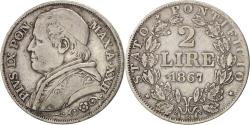 World Coins - Coin, ITALIAN STATES, PAPAL STATES, Pius IX, 2 Lire, 1867, Rome,