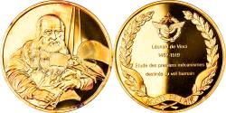World Coins - France, Medal, Conquête de l'Air, Léonard de Vinci, Aviation,