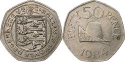 World Coins - Guernsey, 50 Pence, 1984, Cupro Nickel,