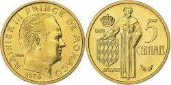World Coins - Monaco, Rainier III, 5 Centimes, 1976, MDP, série FDC, Cupro-Aluminium