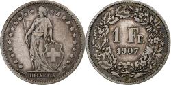 World Coins - Switzerland, Franc, Helvetia, 1907, Bern, Silver, , KM:29a