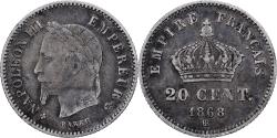 World Coins - Coin, France, Napoleon III, 20 Centimes, 1868, Strasbourg, V(20-25), KM 808.2