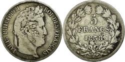 World Coins - Coin, France, Louis-Philippe, 5 Francs, 1838, Strasbourg, , Silver