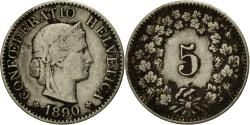 World Coins - Coin, Switzerland, 5 Rappen, 1890, Bern, , Copper-nickel, KM:26