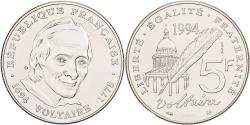 World Coins - France, 5 Francs, Voltaire, 1994, MDP, Pattern, Nickel Clad Copper-Nickel