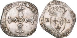 World Coins - Coin, France, Henri IV, 1/4 d'écu à la croix feuillue de face, 1608, Bordeaux