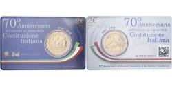 World Coins - Italy, 2 Euro, Italian Republic Constitution, Coin card, FDC, 2018, Rome