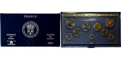 World Coins - France, Coffret 1 c. à 10 frs., 1981, MDP, série FDC,
