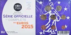 World Coins - France, 1 Cent to 2 Euro, 2015, Monnaie de Paris, BU,