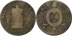 World Coins - France, 2 sols à la Balance, 1793 / AN II, Strasbourg, Copper,