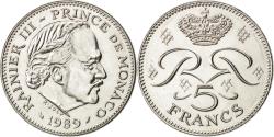 World Coins - Coin, Monaco, Rainier III, 5 Francs, 1989, , Copper-nickel, KM:150