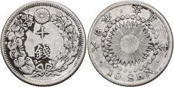World Coins - Japan, Yoshihito, 10 Sen, Taishō Era, Yr. 3 (1914), Silver,