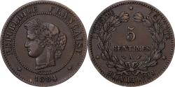 World Coins - France, 5 Centimes, Cérès, 1884, Paris, Bronze, , Gadoury:157a