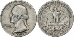 Us Coins - United States, Quarter, Washington Quarter, 1953, U.S. Mint, Silver,