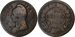 World Coins - France, Decime, Dupré, AN 7/5, Paris, Coq/Corne, Copper,