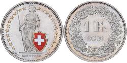 World Coins - Switzerland, 1 Franc, Helvetia, 2001, Berne, Colourized, Cupronickel,