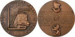 World Coins - France, Medal, Électrification de Paris à Lyon, 1952, Bronze,