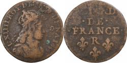 World Coins - France, Louis XIV, Liard, 1655, Nîmes, Copper, , Gadoury:80