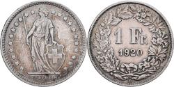 World Coins - Switzerland, Franc, 1920, Bern, Silver, , KM:24