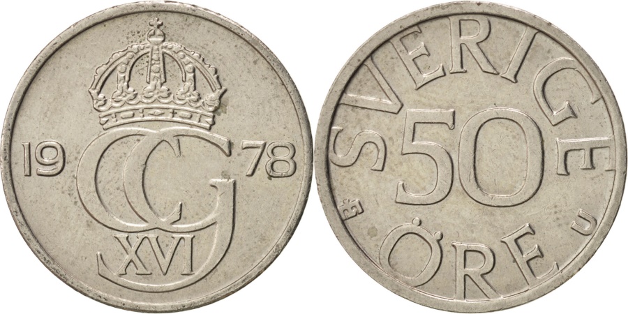 Sweden, Carl XVI Gustaf, 50 Öre, 1978, , Copper-nickel, KM:855