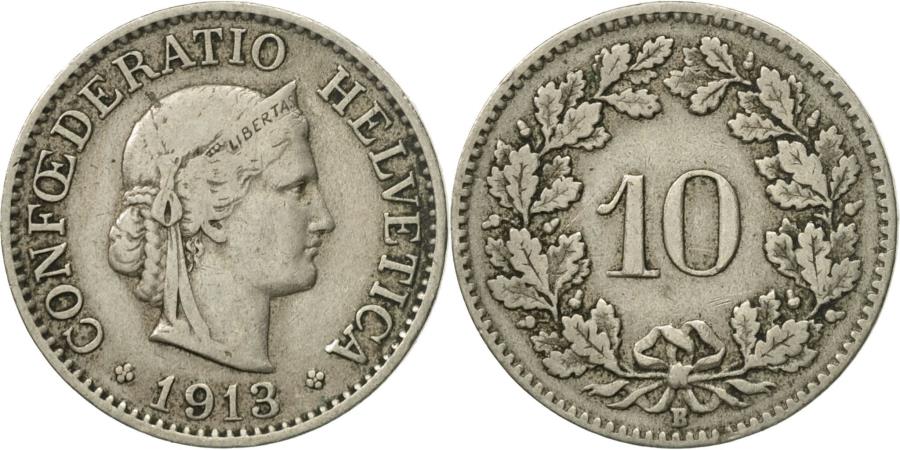 Coin, Switzerland, 10 Rappen, 1913, Bern, , Copper-nickel, KM:27