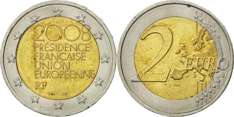 France, 2 Euro, Présidence Française Union Européenne, 2008