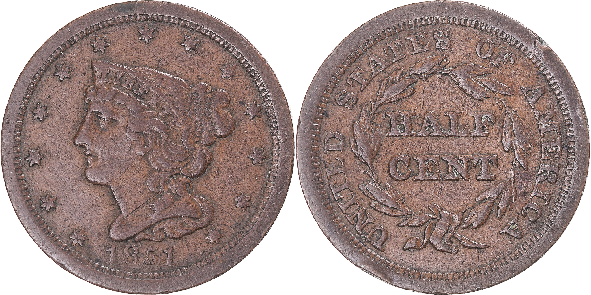 343401] Coin, United States, Braided Hair Half Cent, Half Cent
