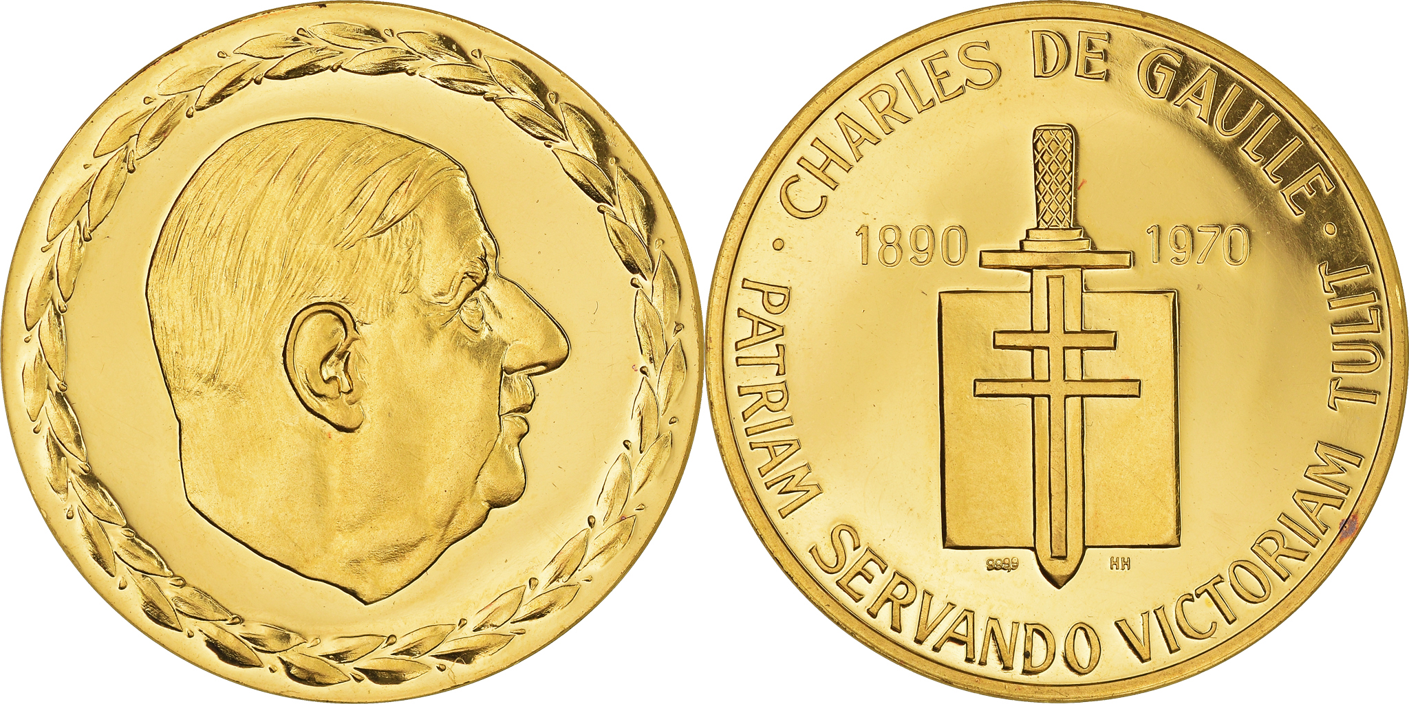France, Medal, Charles de Gaulle 1890-1970, 1970, , Gold | Tokens