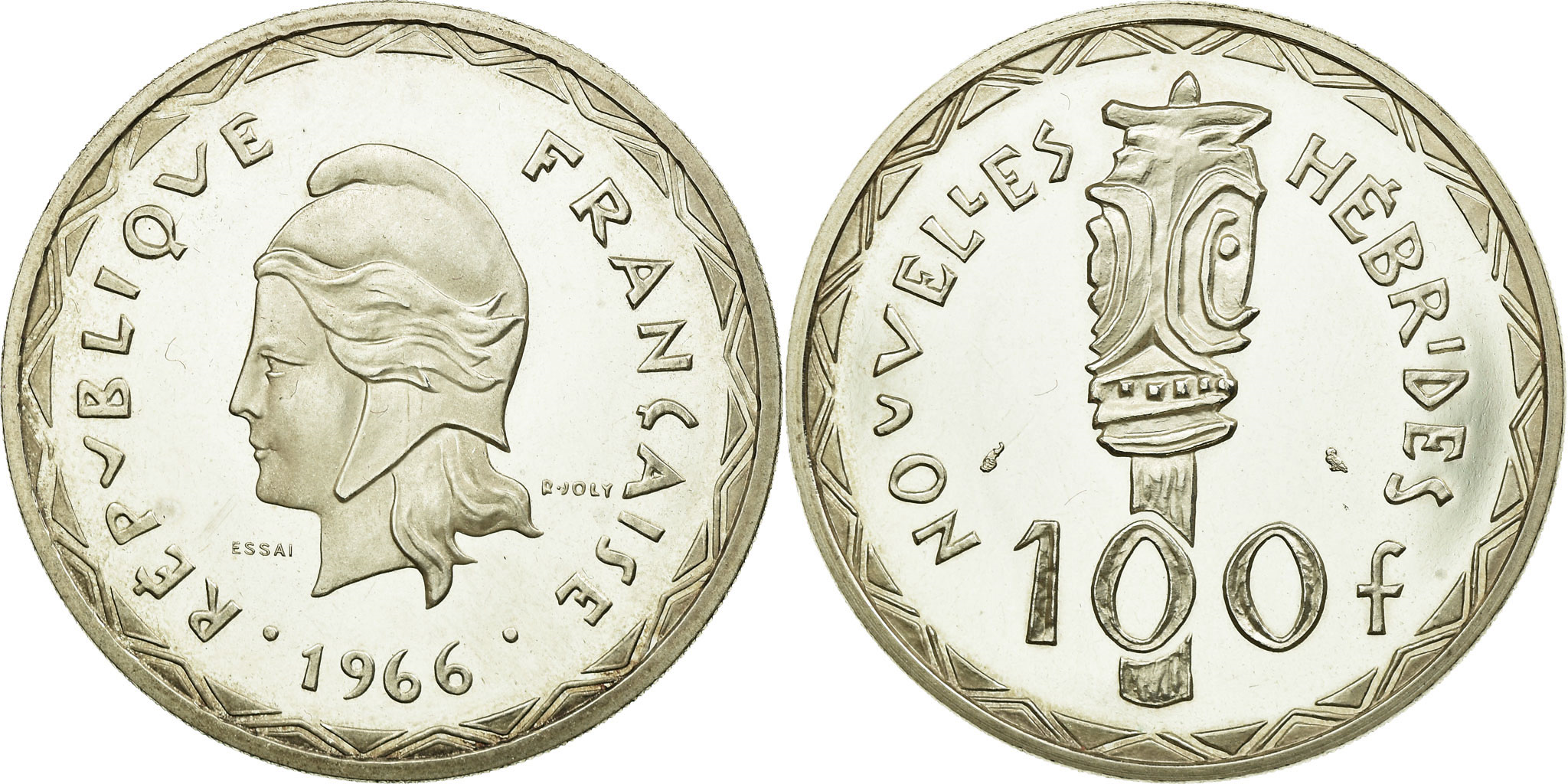 Coin, New Hebrides, 100 Francs, 1966, Paris, , Silver, KM:E1
