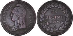 World Coins - Coin, France, Dupré, Decime, AN 7, Paris, , Bronze, KM:644.1