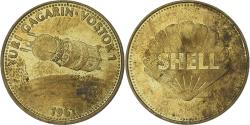 World Coins - France, Token, Collection Shell, Yuri Gagarin, Vostok 1, Bronze-Aluminium