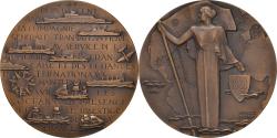 World Coins - France, Medal, Centenaire de la Compagnie générale transatlantique, Shipping