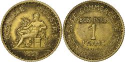 World Coins - France, Franc, Chambre de commerce, 1921, Paris, Cupro-Aluminium,