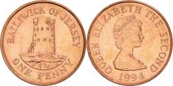 World Coins - Coin, Jersey, Elizabeth II, Penny, 1994, , Copper Plated Steel, KM:54b