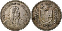 World Coins - Switzerland, 5 Francs, 1932, Bern, Silver,