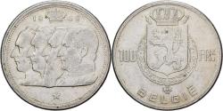 World Coins - Belgium, Régence Prince Charles, 100 Francs, 100 Frank, 1949, Brussels, Silver