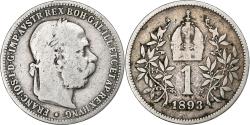 World Coins - Austria, Franz Joseph I, Corona, 1893, Vienna, Silver,