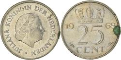 World Coins - Coin, Netherlands, Juliana, 25 Cents, 1968, , Nickel, KM:183
