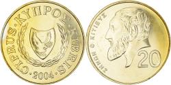World Coins - Coin, Cyprus, 20 Cents, 2004, , Nickel-brass, KM:62.2