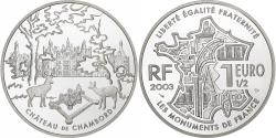 World Coins - France, 1 1/2 Euro, Château de Chambord, BE, 2003, Monnaie de Paris, Silver