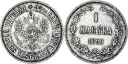 World Coins - Coin, Finland, Alexander III, Markka, 1890, Helsinki, , Silver, KM:3.2