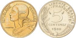 World Coins - France, 5 Centimes, Marianne, 1980, Paris, série FDC, Aluminum-Bronze