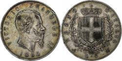 World Coins - Italy, Vittorio Emanuele II, 5 Lire, 1865, Naples, Silver, , KM:8.2
