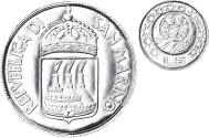 World Coins - Coin, San Marino, 5 Lire, 1973, Rome, FDC, , Aluminum, KM:24