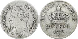 World Coins - France, Napoleon III, 20 Centimes, 1866, Paris, Silver, , Gadoury:308